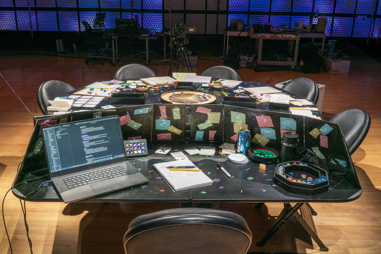 Documentation photograph from Glitch and Gospel at EMPAC, 2026